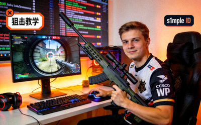 CSGO职业选手s1mple狙击枪直播教学画面